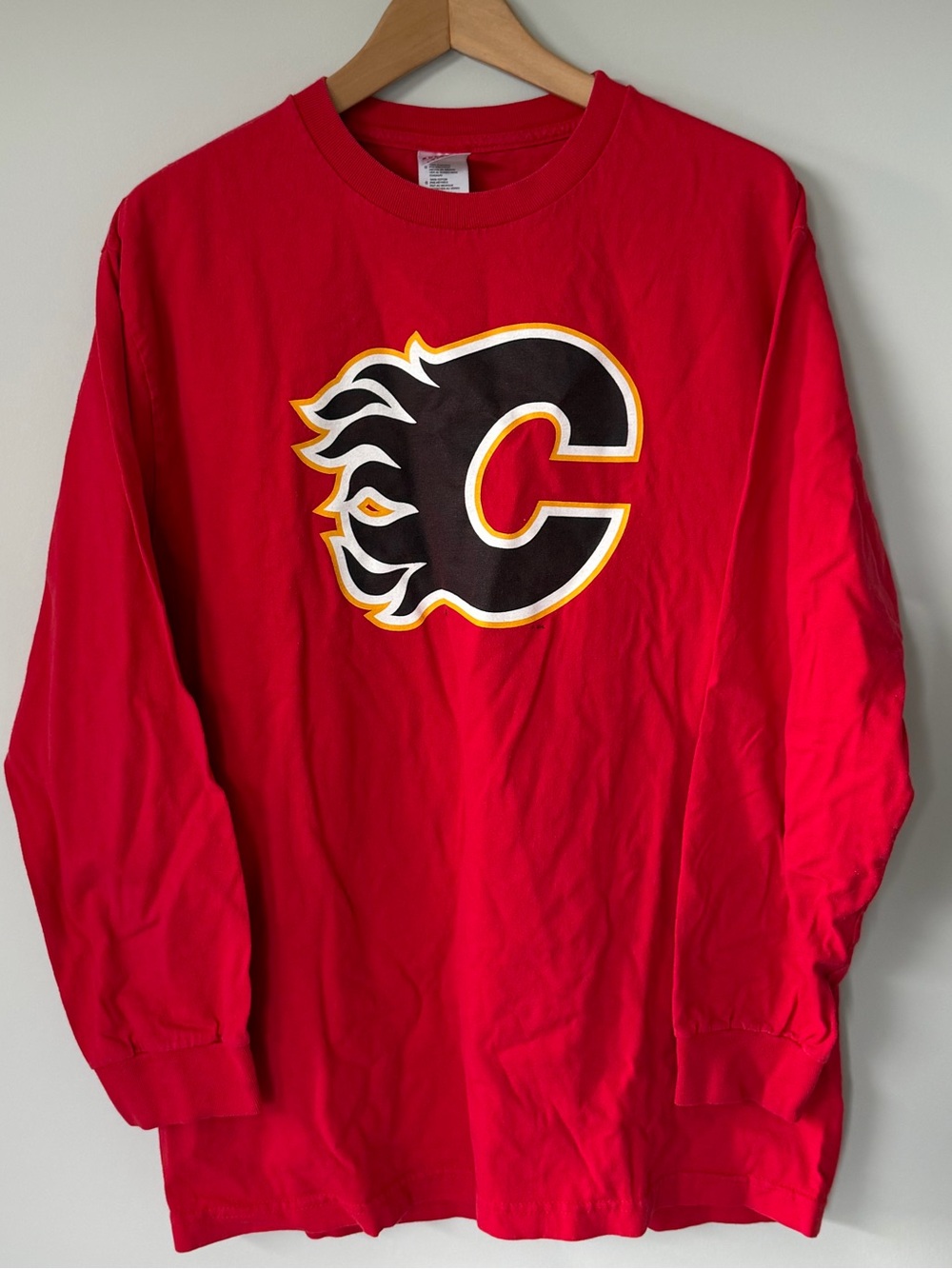 (L) Red Long Sleeve Crewneck Shirt